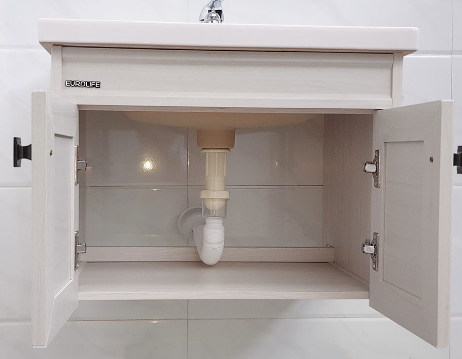 Bộ tủ Lavabo nhựa và carbon chịu nước Eurolife BLV-NC01 kháng nước chống ẩm chống bám bẩn, tạo khuẩn (Trắng)