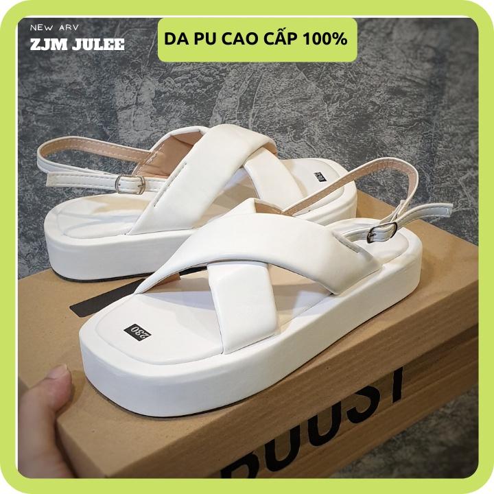 Giày sandal nữ ML-J6 đế cao 3cm quai mây 2 lớp - dép quai hậu đi học đi chơi 2022