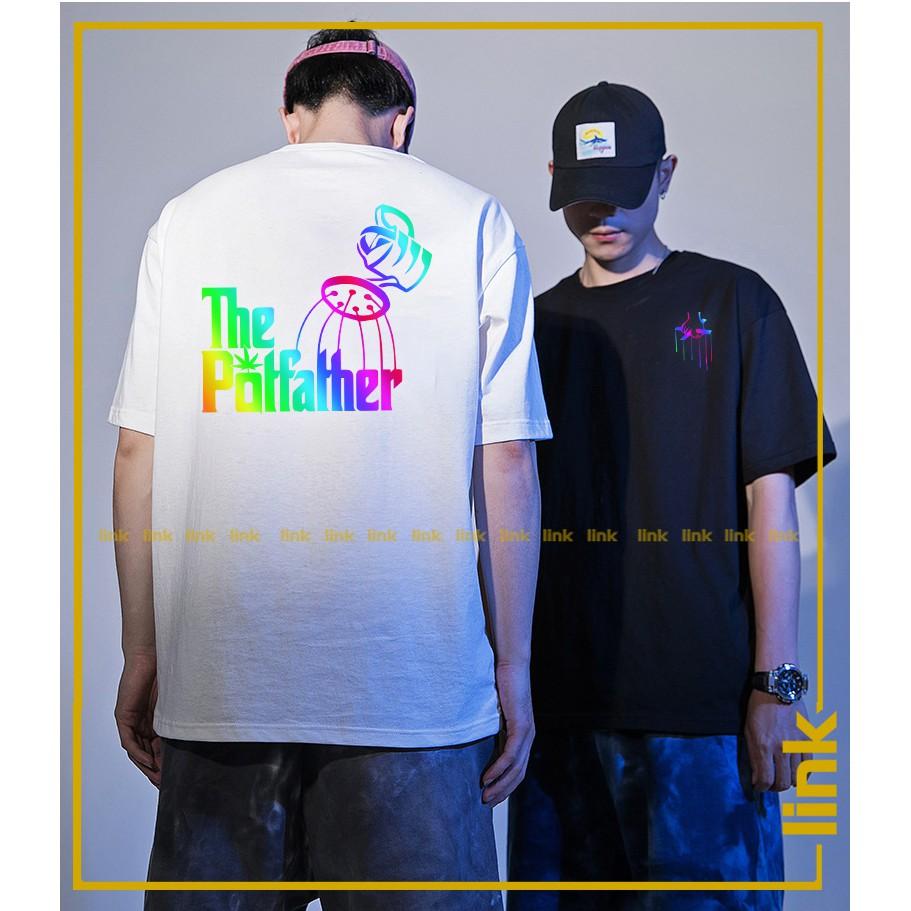Áo thun Unisex tay lỡ THE GODFATHER chất phản quang đa sắc