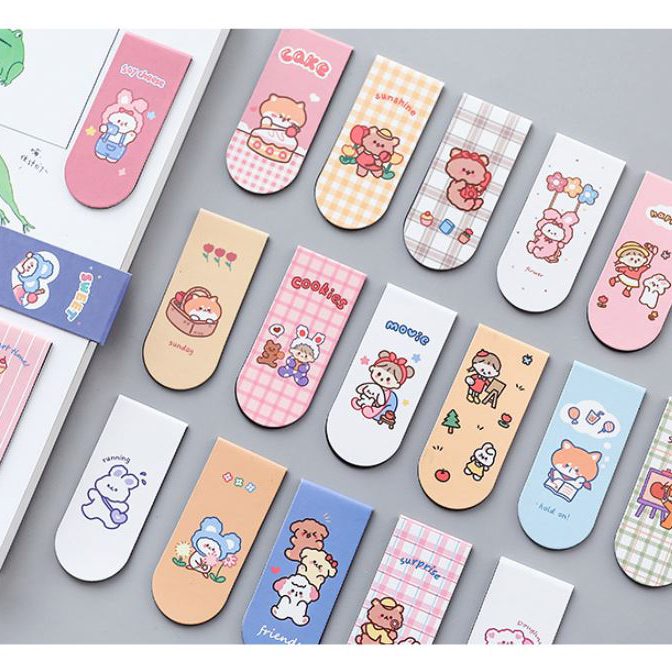 Bookmark Nam Châm, Kẹp Đánh Dấu Sách Hoạt Hình Cute Dễ Thương,Phụ Kiện Trang Trí Sách, Sổ