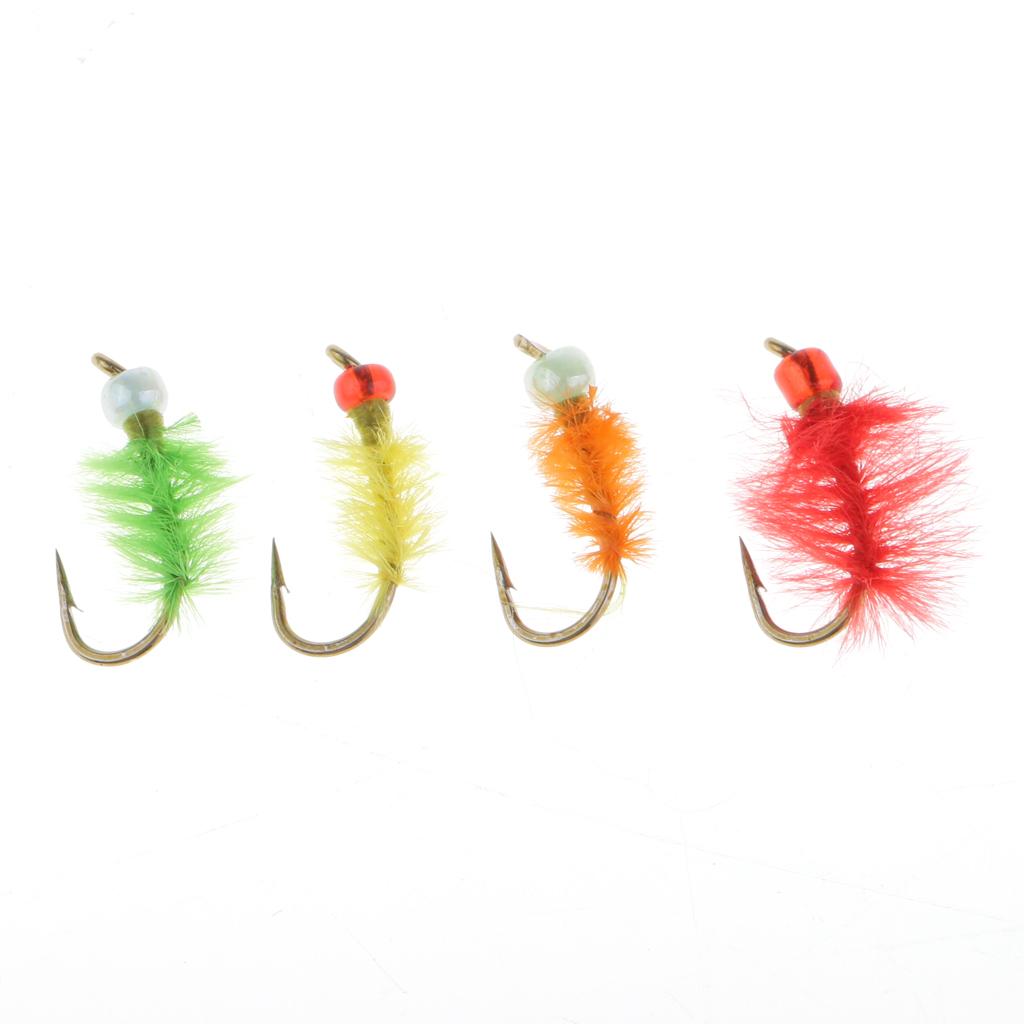 20pcs Trout Fly Fishing Flies Dry Simulation Insects Nymph Flies Mixed Color