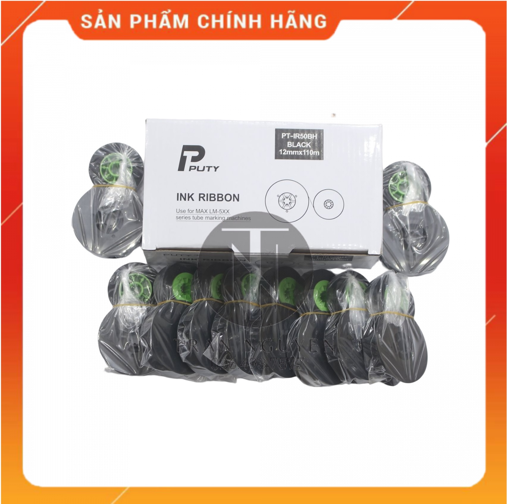 Mực in ống lồng Max PT-IR50BH - 12mm, dài 110m/cuộn - Hàng nhập khẩu
