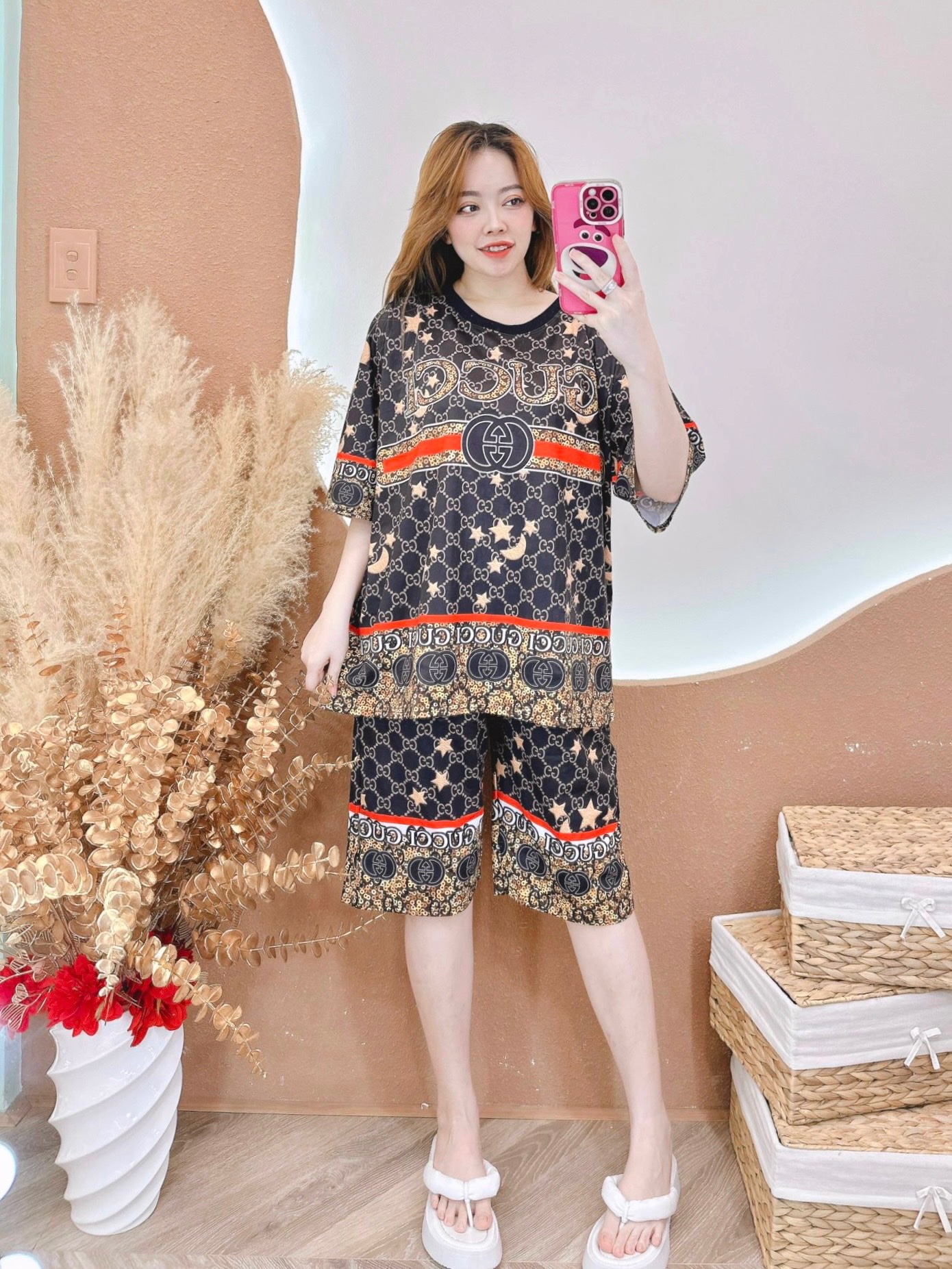 [HCM] (60-85kg, P1) Đồ bộ bigsize lửng in 3D hoạt hình chất thun lạnh. chuột minnie - heo con - mèo tom - thỏ - stitch - mèo garfield - mèo kitty - melody - mèo máy doraemon - labubu - kuromi - con bướm - khác. bobigsizelung1thunlanh