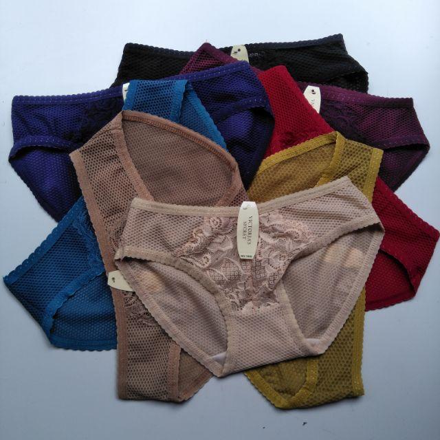 Set 5 quần lót lưới thông hơi phối ren cao cấp hình thật