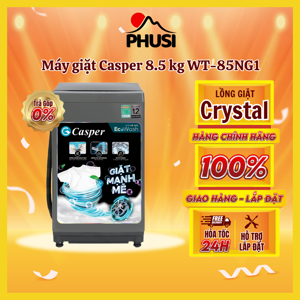 Máy giặt Casper 8.5 kg WT-85NG1 - Hàng chính hãng - Chỉ giao HCM