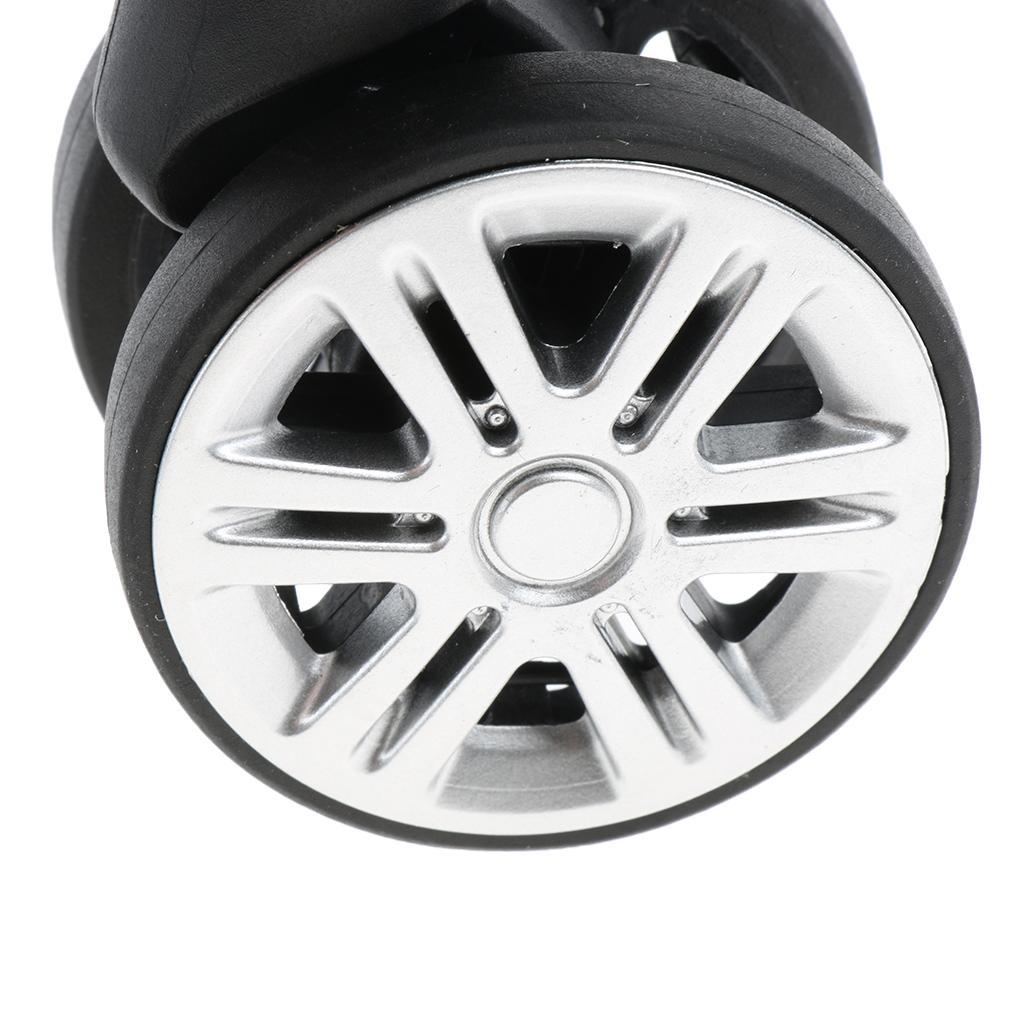 4x 2 Pieces Black Replacement A19 Dual Roller Wheels Luggage Swivel Suitcase Casters Repair Accessory
