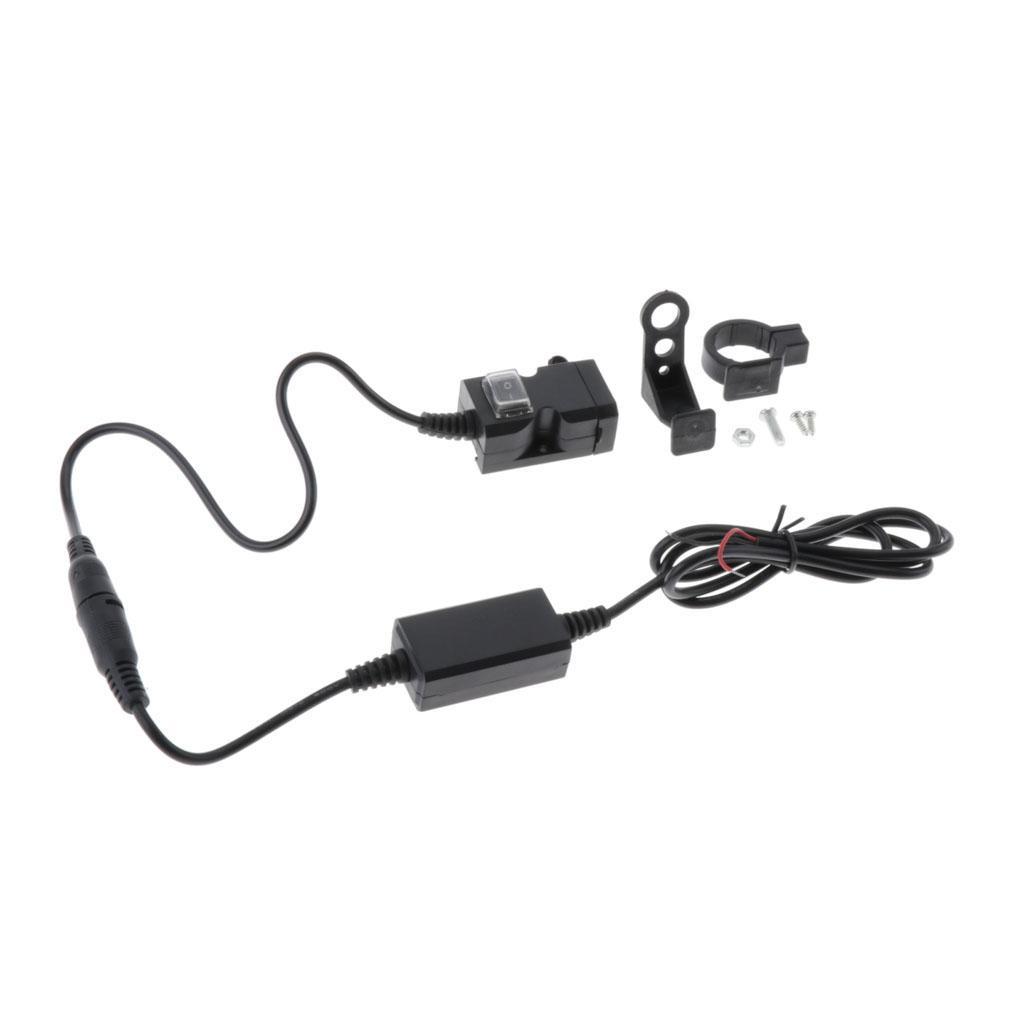 Waterproof Dual USB Handlebar Charger Socket w/ Switch &Mount 12-24V