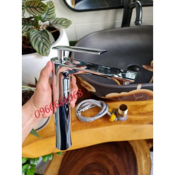 Vòi lavabo nóng lạnh đồng mạ crome 30cm