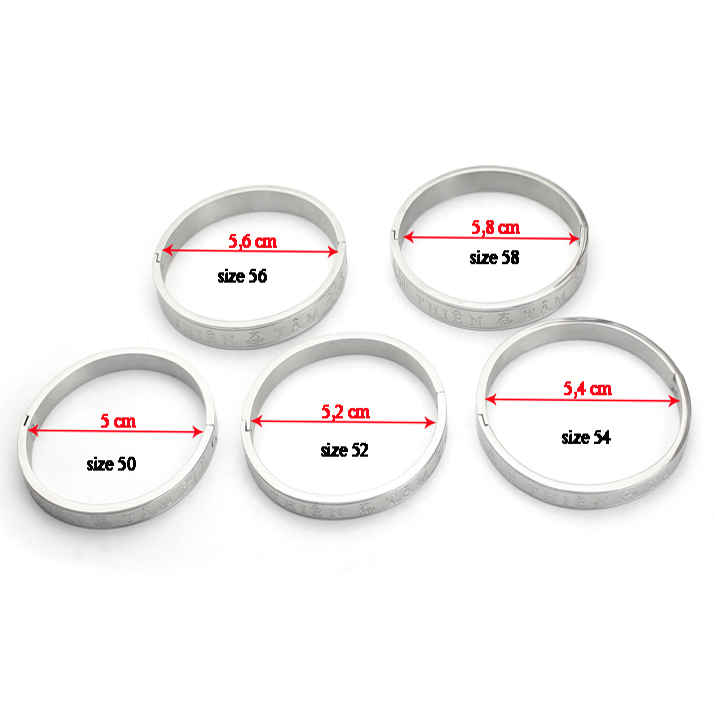 Vòng tay titan Thiên Tâm may mắn WVT796T Không đen không gỉ sétƠ