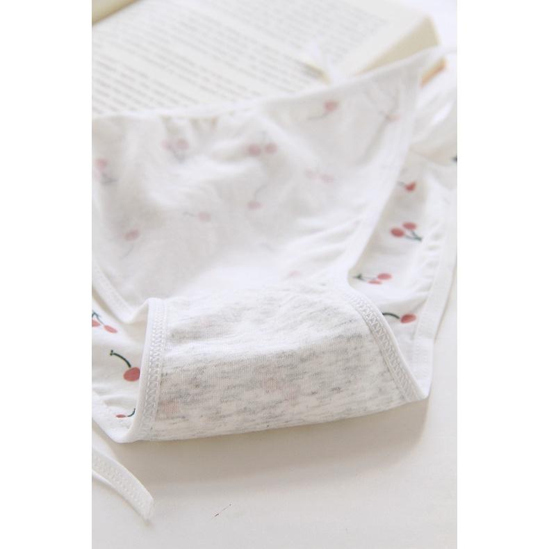 Quần Lót Nữ Cotton Thời Trang Buộc Dây Hông Hình Cherry Ngang Eo Hàng Loại Đẹp.