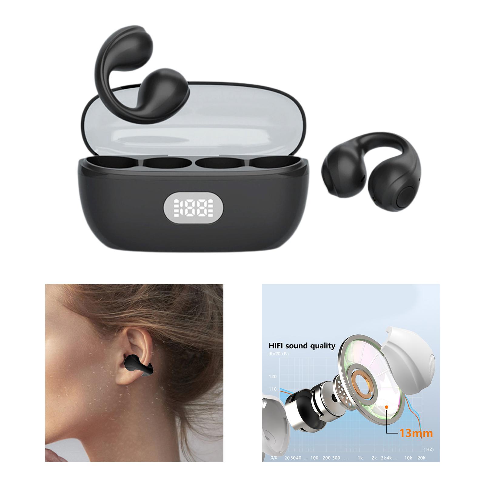 Wireless Clip On Headphones Waterproof with Mic for Running Workout