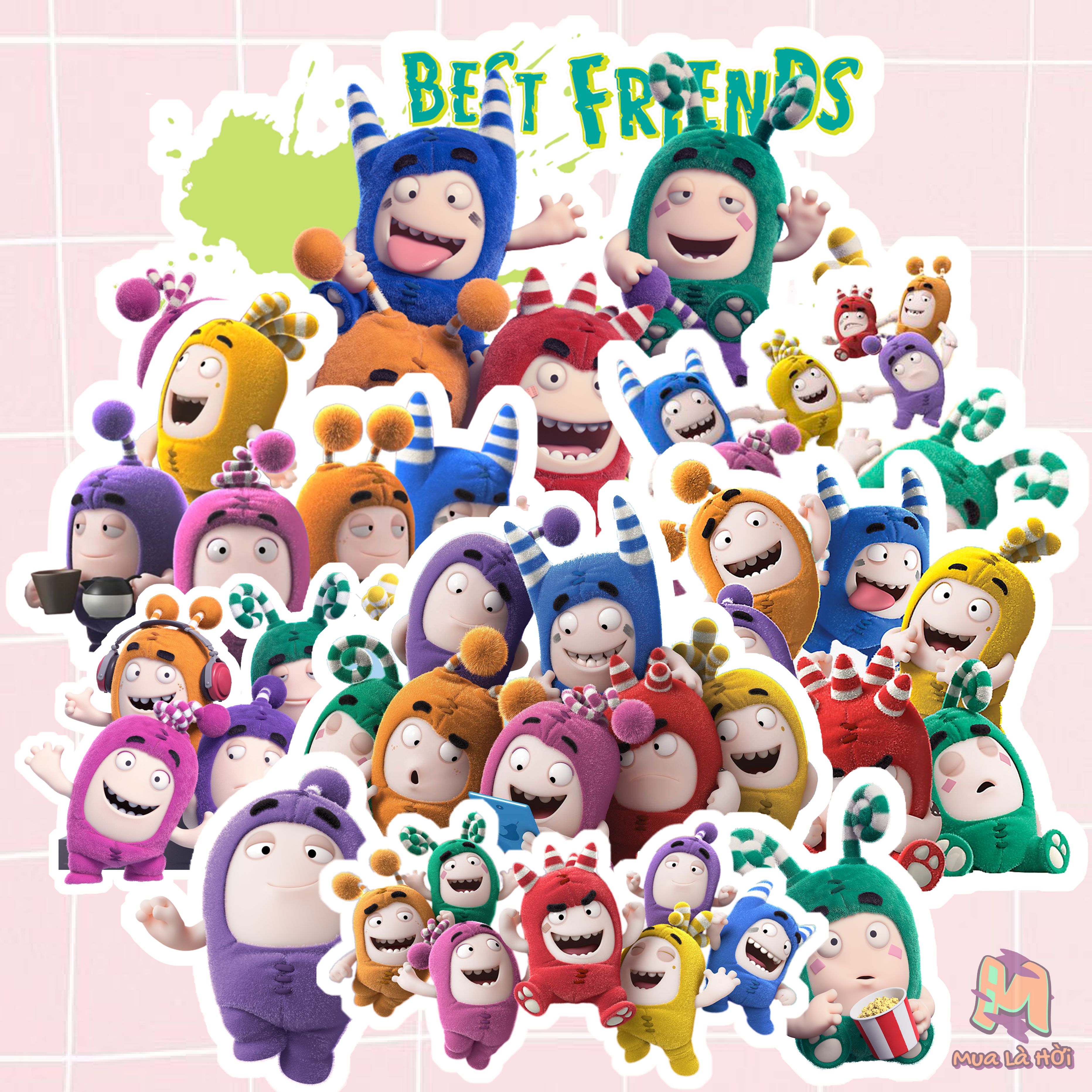 Miếng dán Stickers chủ đề Những người bạn kỳ lạ (Oddbods)