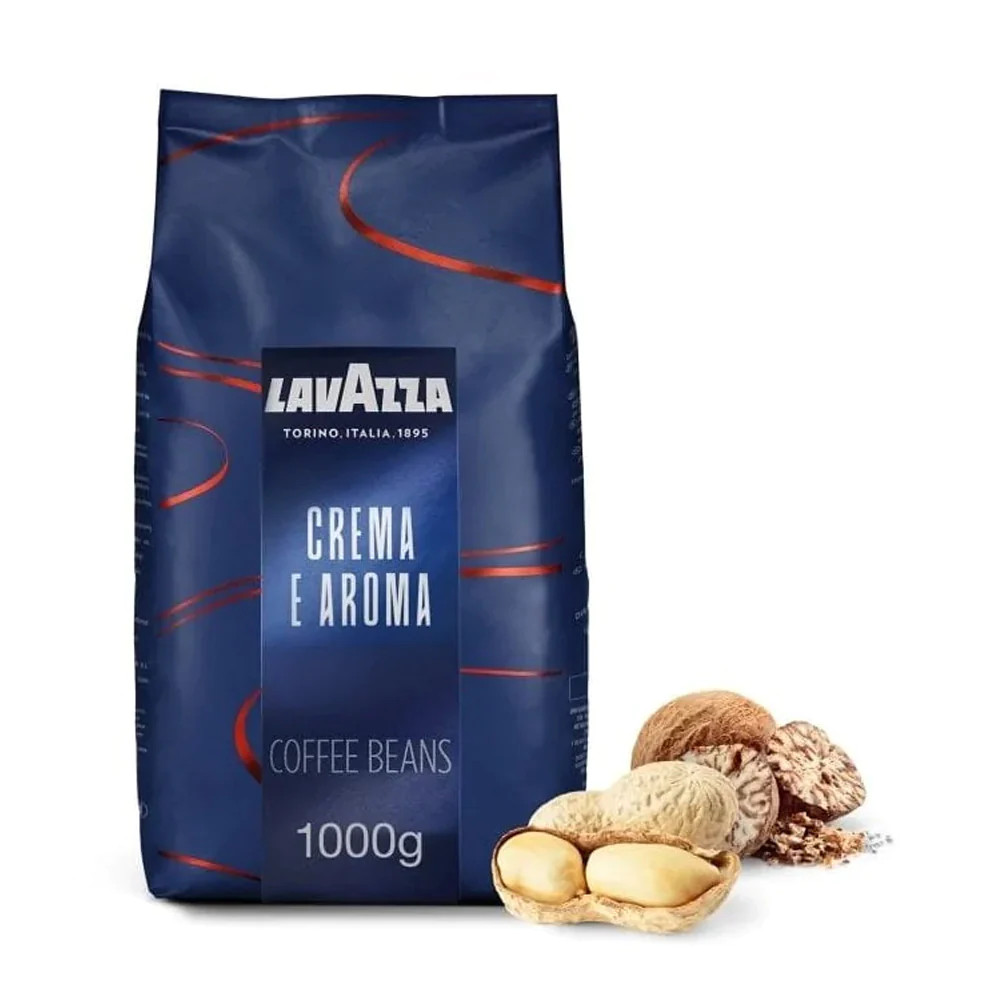 Cà phê hạt Lavazza Crema E Aroma Coffee Beans - 1kg Whole bean- - 40% Arabica and 60% Robusta - Đậu phộng, Nhục đậu khấu