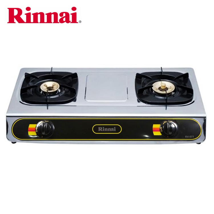 Bếp Gas Dương Rinnai RV-577BK - Bạc Inox - Hàng Chính Hãng