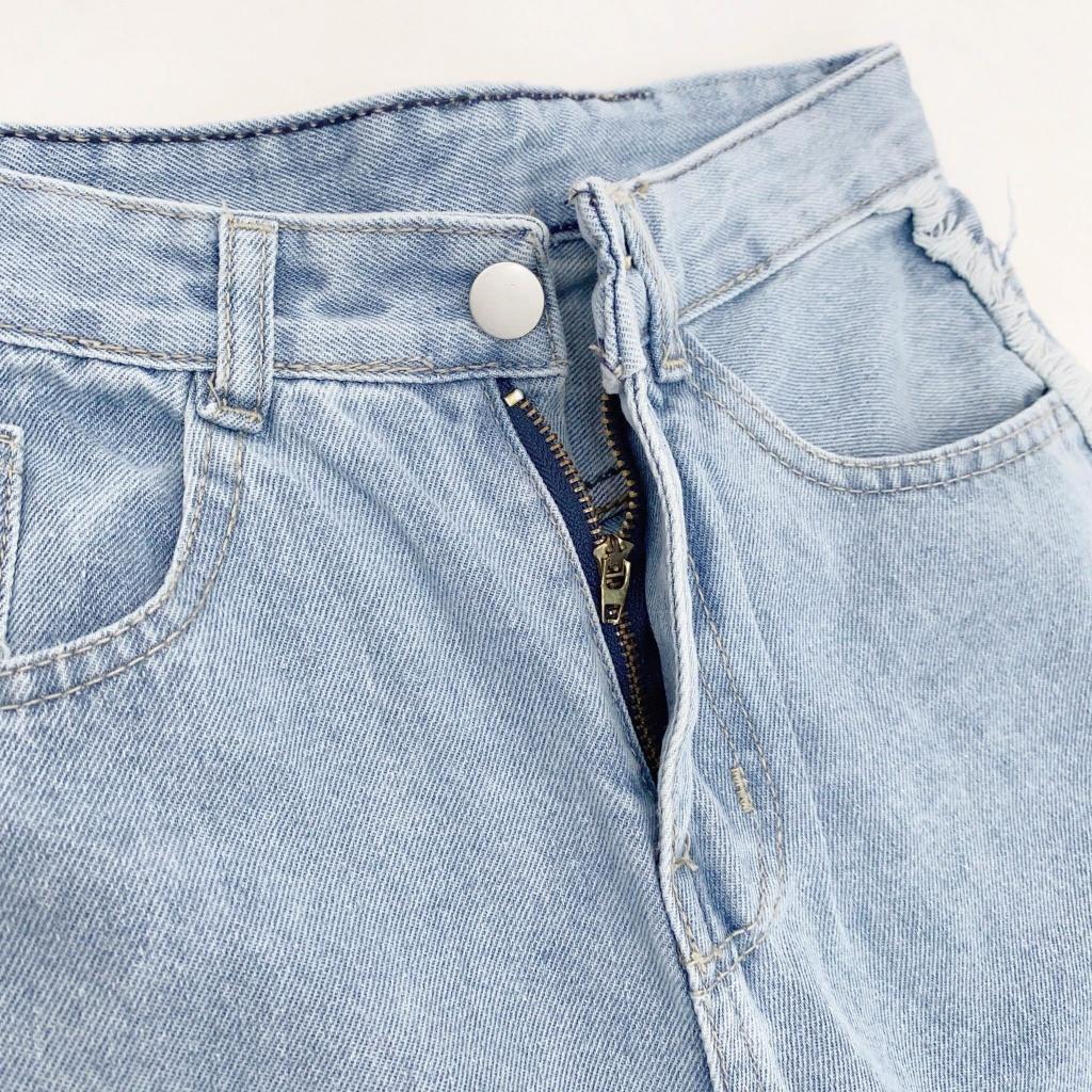 QUẦN JEANS MỀM ỐNG RỘNG VIỀN HÔNG