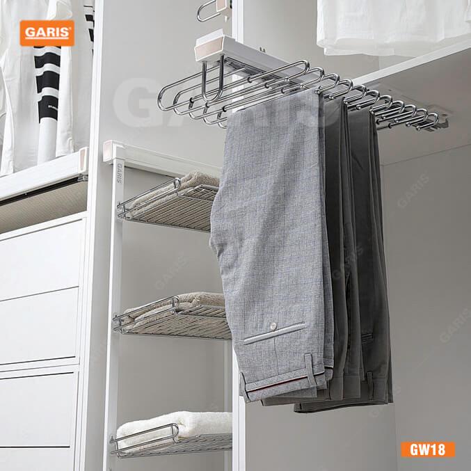 Giá treo quần âu đơn màu trắng Garis GW18
