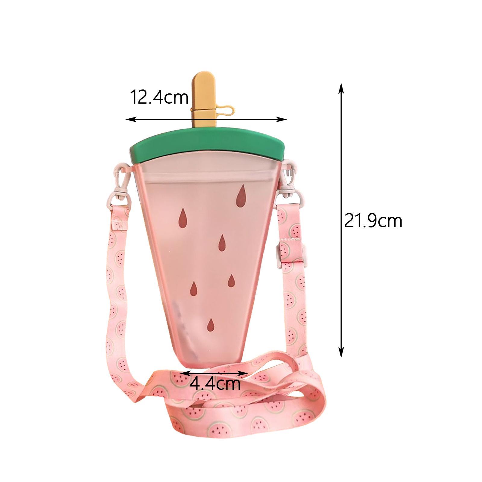 Water Bottle with Sucking Tube Girls Drinking Bottle Creative 320ml Practical Ice Cream Water Bottle for Sports Fishing Street Summer Birthday Gift