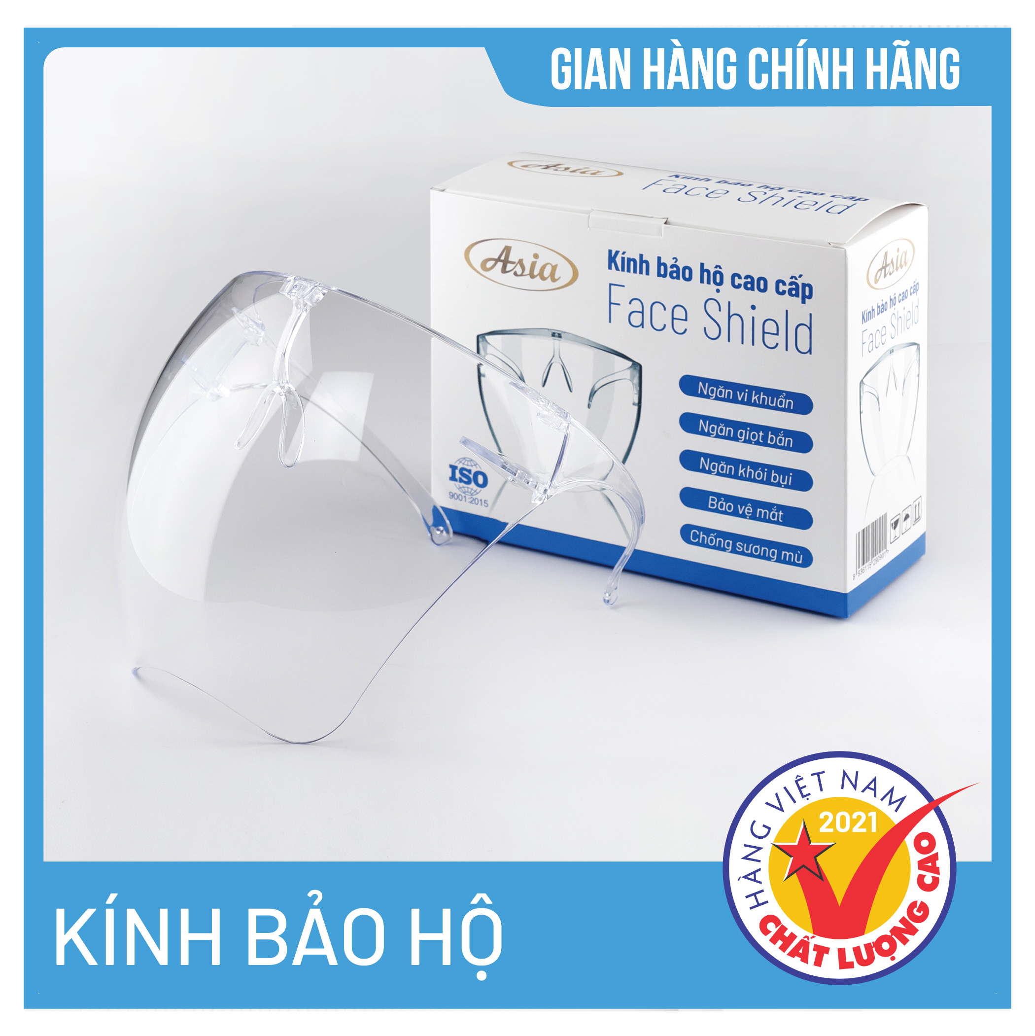 Kính chống giọt bắn cao cấp Asia - Face Shield - Phòng dịch covid, Chống khói bụi, Chống đọng sương, Bảo vệ mắt -  Đủ màu sắc