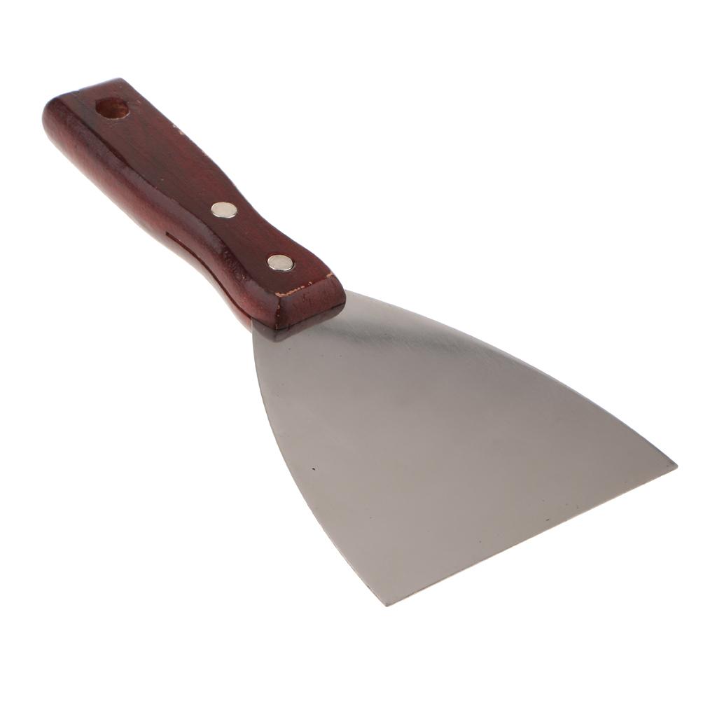 Thickened Stainless Steel Wood Handle Putty  Paint Scraper 100mm