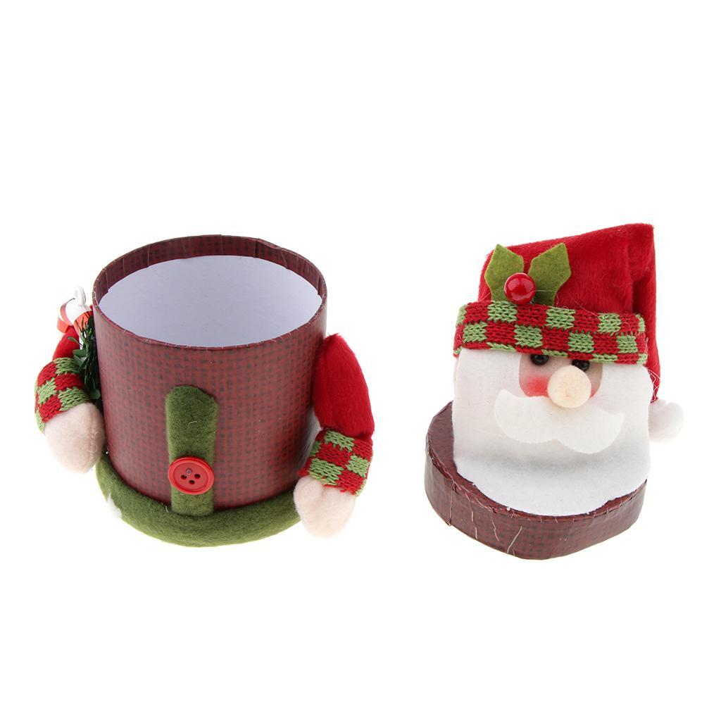 Christmas Linen Candy Boxes Gift Storage Container Table Decor