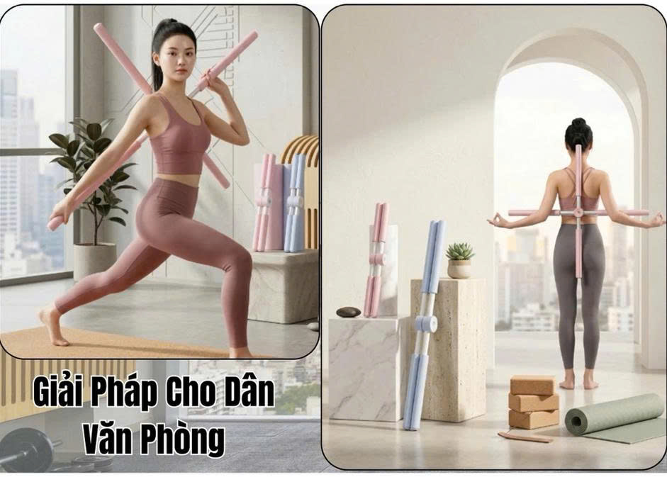 MÓC TREO Thanh Tập Chống Gù Lưng, Gậy Tập Yoga Chống Gù Lưng Bằng Thép Không Gỉ - Hàng Loại 1 - Chính Hãng