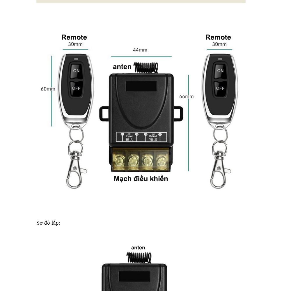 Công tắc điều khiển từ xa 100M xuyên tường công suất lớn 30A (3000W)/ điện áp 110-220V (Đen)