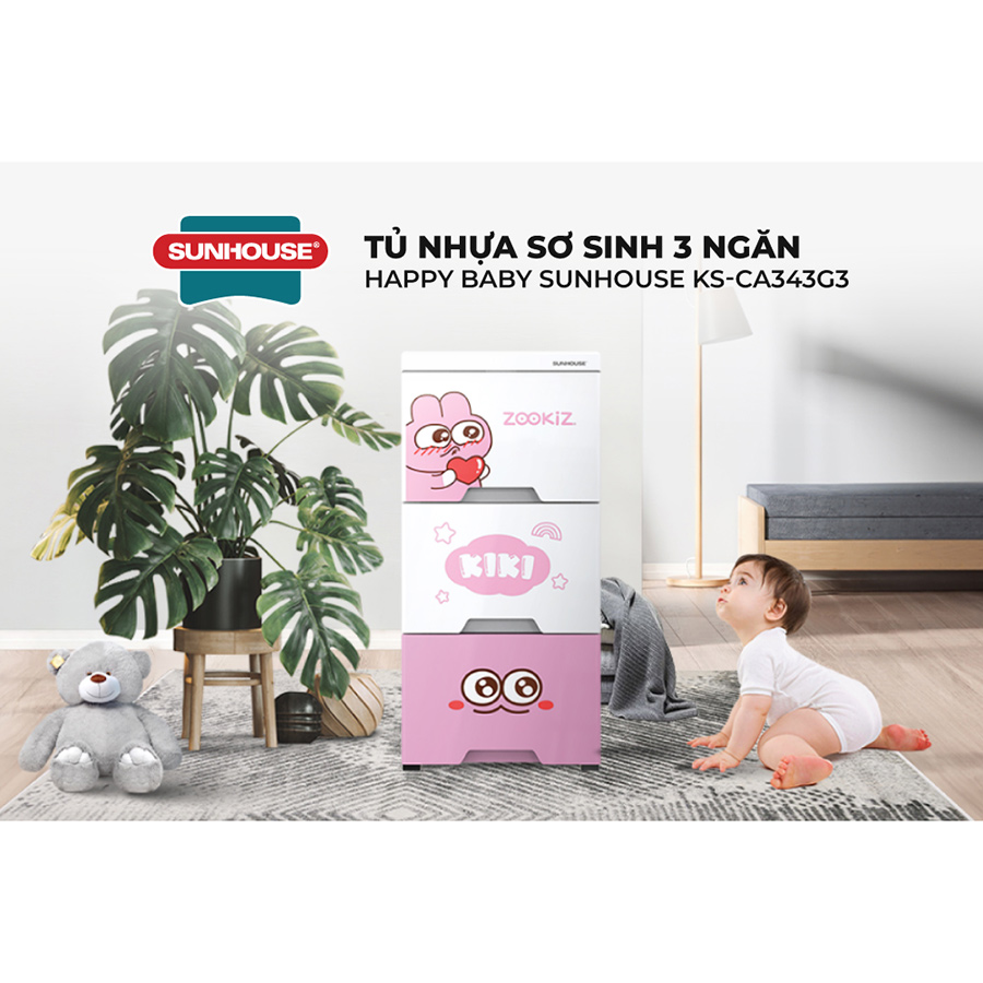 Tủ nhựa sơ sinh Happy Baby Sunhouse KS-CA343