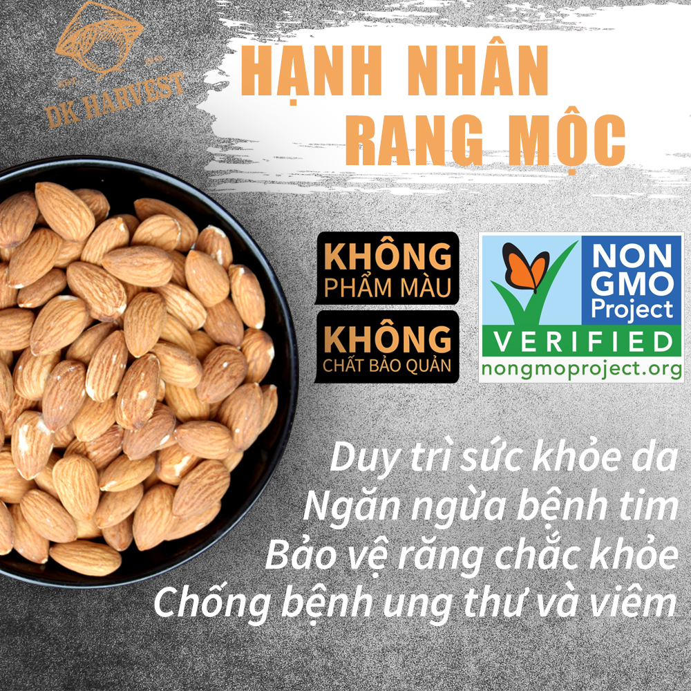 COMBO SIÊU TIẾT KIỆM - 1 Hũ Hạt Hạnh Nhân DK Harvest 250g + 1 Hũ Hạt Óc Chó DK Harvest 200g