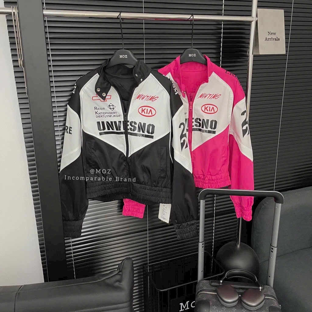 Áo Khoác Dù UNVESNO LOGO Nam Nữ Ulzzang Unisex Form Rộng Bomber TRƠN Jacket , áo khoác bomber bòng chày cổ cao thể thao chống nắng chống nước