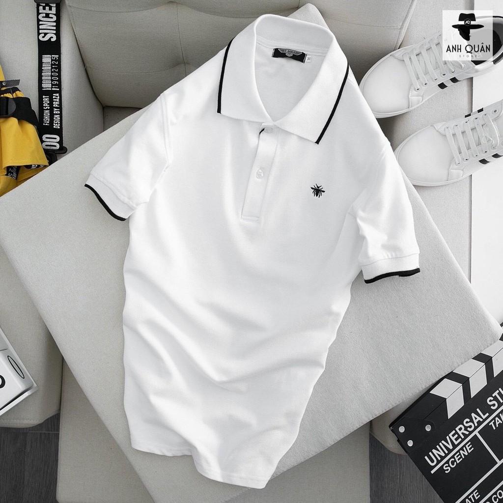 Áo thun nam polo coton cao cấp logo thêu ong- ?