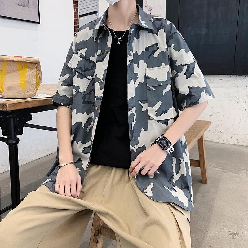 Áo Sơ Mi Ngắn Tay Họa Tiết Rằn Ri Thời Trang Dành Cho Nam