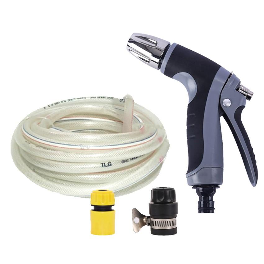 Bộ dây và vòi xịt tăng áp rửa xe tưới cây