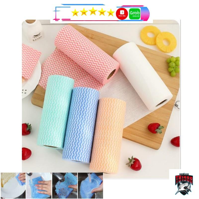 Cuộn khăn vải không dệt lau nhà bếp đa năng 21x20cm