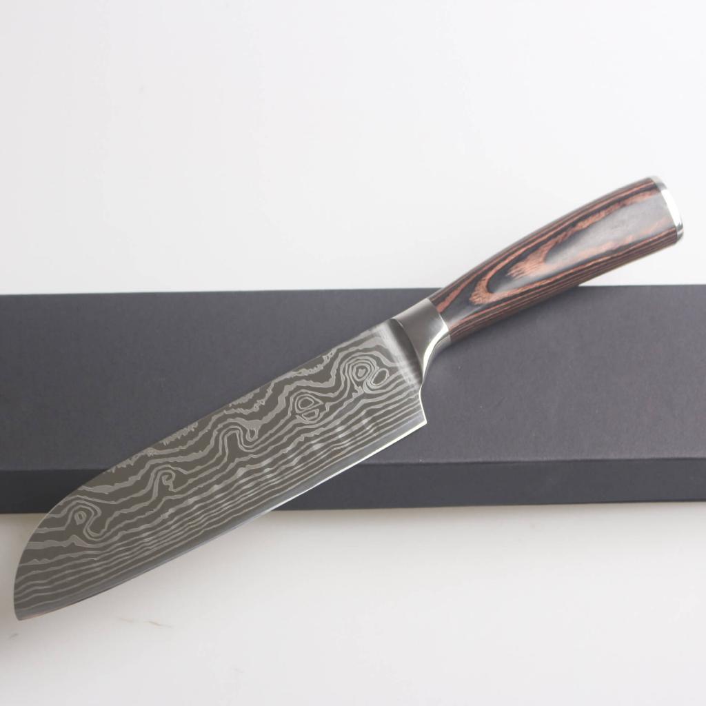 DAO - DAO BẾP NHẬT BẢN SANTOKU THÉP DAMASCUS MÃ A2 DT116 nt topcomshop vn