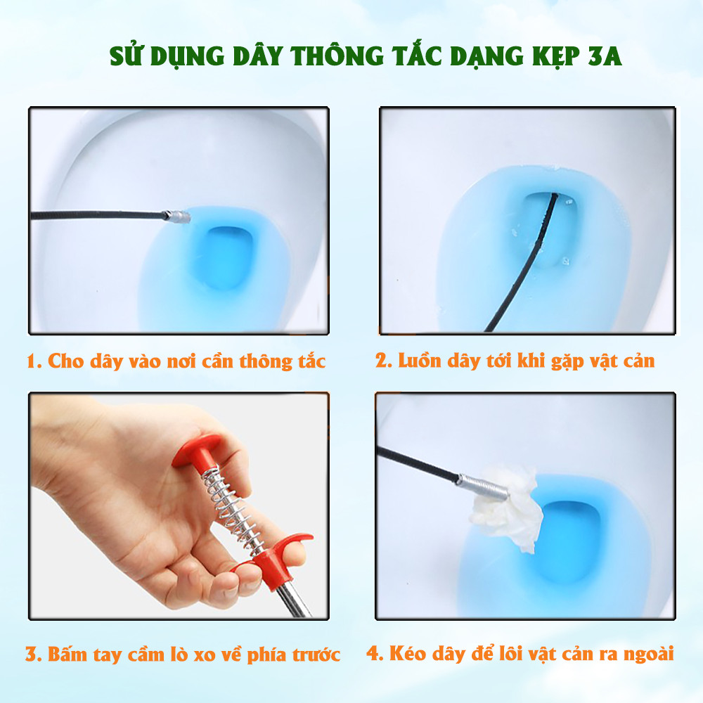 Dây thông tắc đường ống bồn rửa dạng kẹp