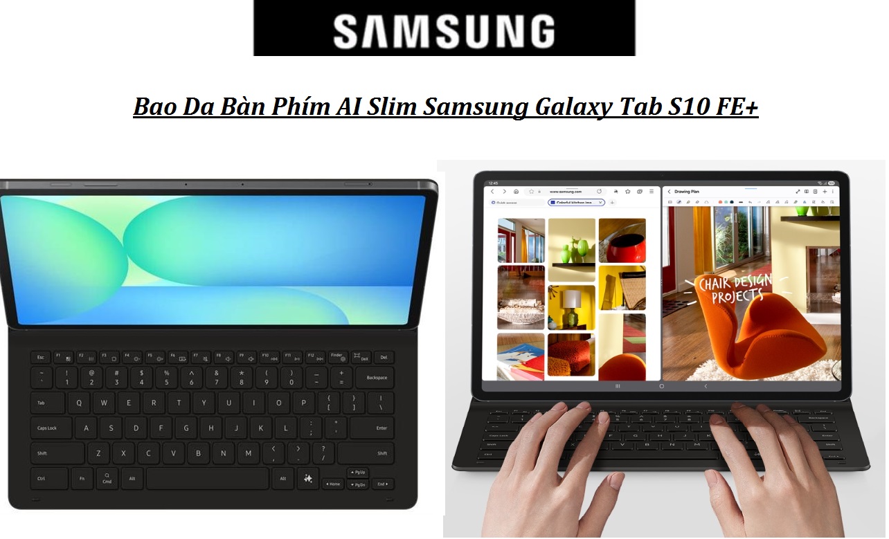 Bao Da Bàn Phím AI Slim Samsung Galaxy Tab S10 FE+ Hàng Chính Hãng