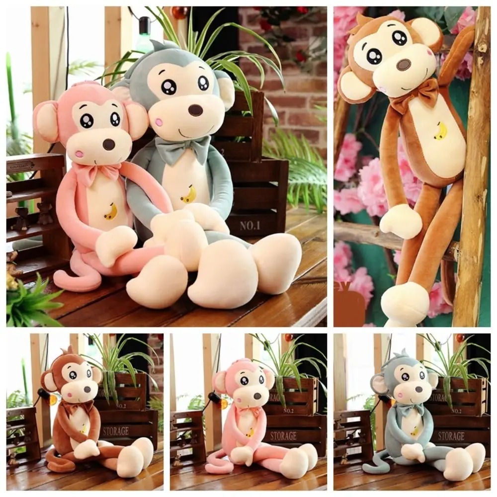 Thú nhồi bông khỉ tay dài bụng thêu quả chuối - Size 90cm