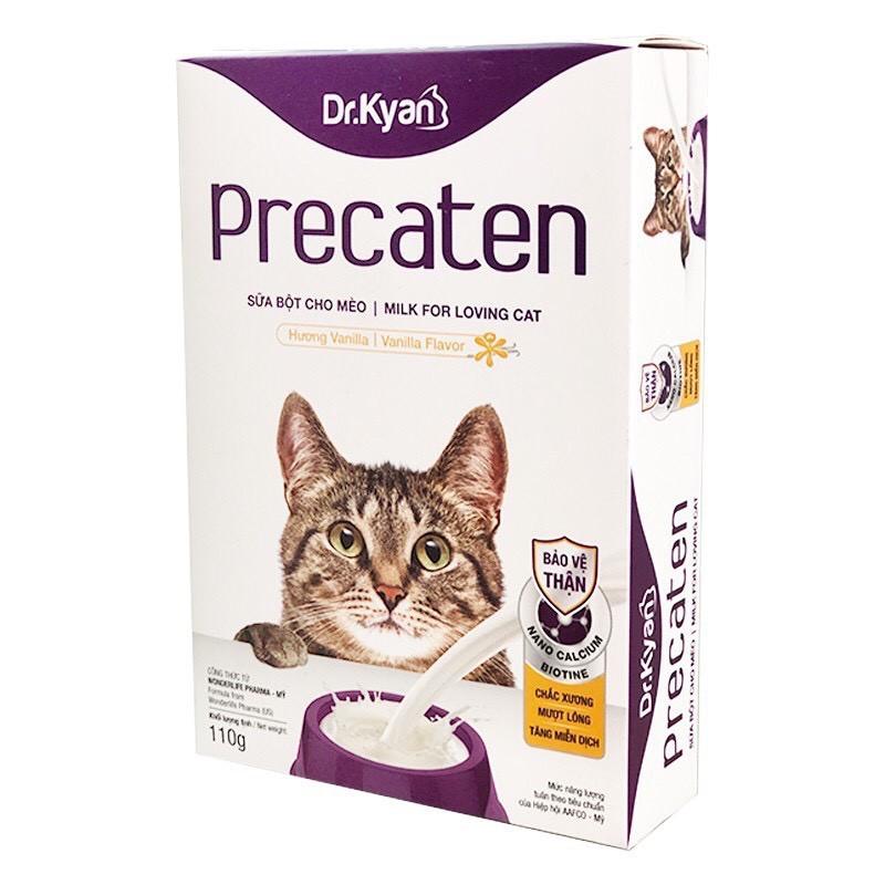 Sữa bột Precaten cho mèo sơ sinh, mèo gầy yếu hộp giấy 110g