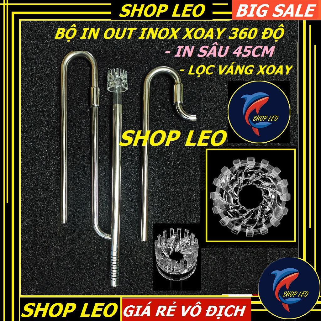 In out inox phi 16 dài cho bể sâu lọc váng "XOAY - in out inox có lọc váng - phụ kiện thủy sinh - shopleo
