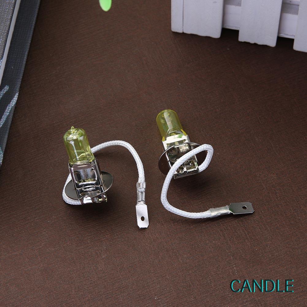Set 2 Bóng Đèn Halogen H3 12v 55w Ánh Sáng Vàng Cho Đèn Pha Xe Hơi