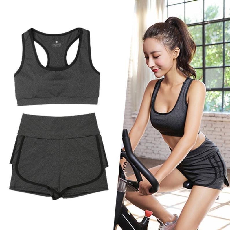 Bộ Tập Gym, Yoga, Thể Dục Nữ Hàng Cao Cấp - Set Quần Đùi + Áo Bra - Pakikids