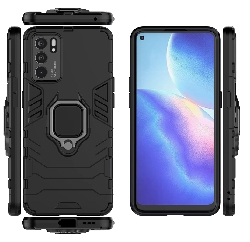 Ốp lưng dành cho OPPO Reno 6 iron man chống sốc kèm iring - Hàng nhập khẩu