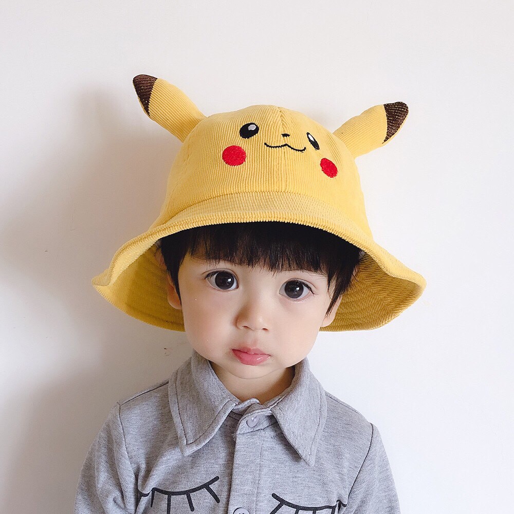 Mũ rộng vành hình Pikachu dễ thương cho bé ( Màu vàng )