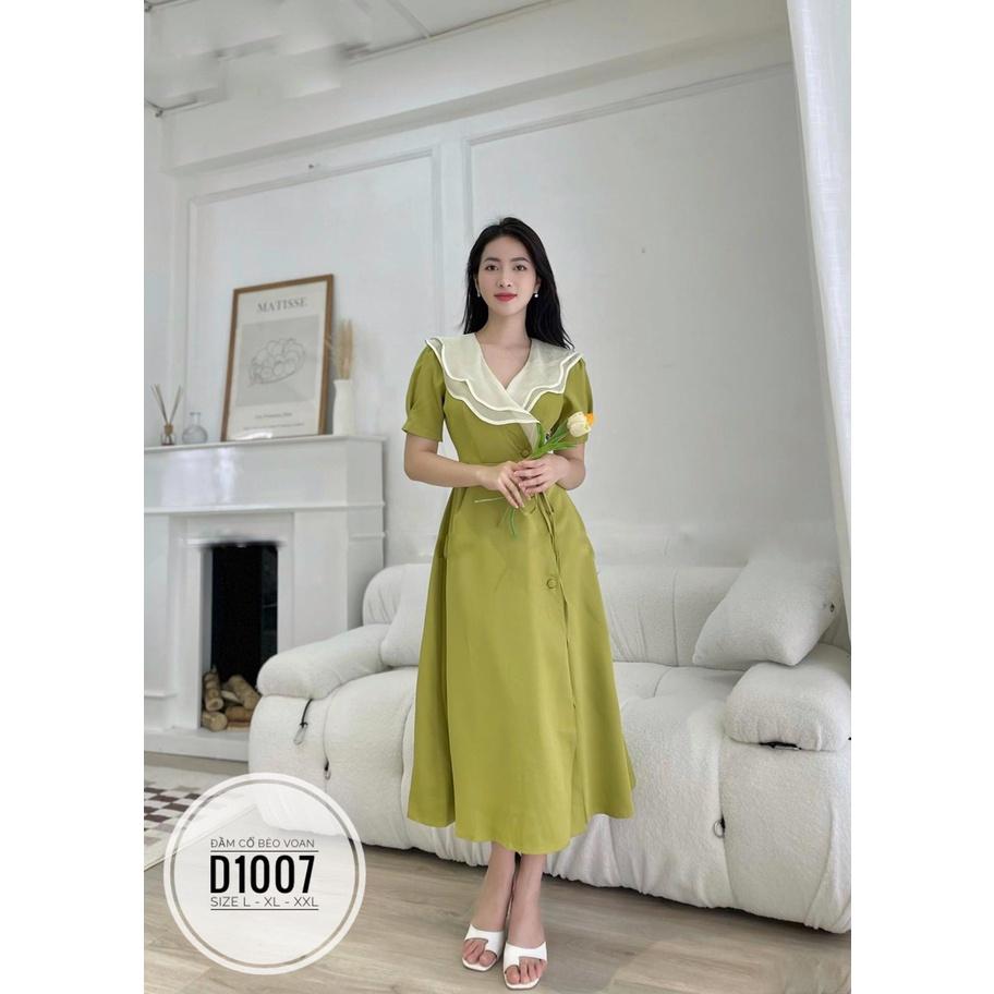 Bigsize Đầm cổ bèo voan D1007