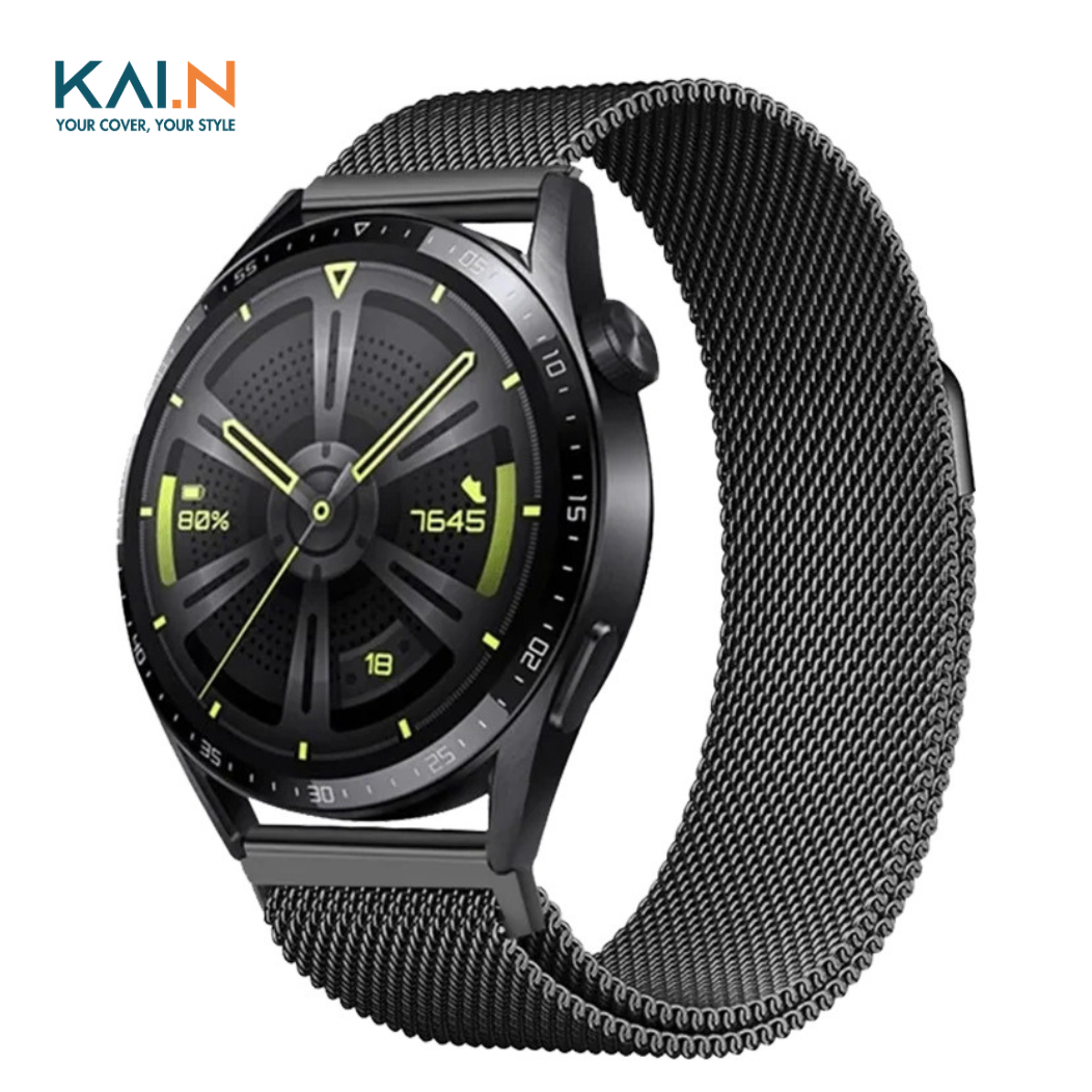 Dây đeo thép Cho Huawei Watch 4/ GT4/ GT/ GT2/ GT3/ GT3 Pro/GT Runner/ Honor Watch Magic Size 22mm, Kai.N Milan_ Hàng chính hãng