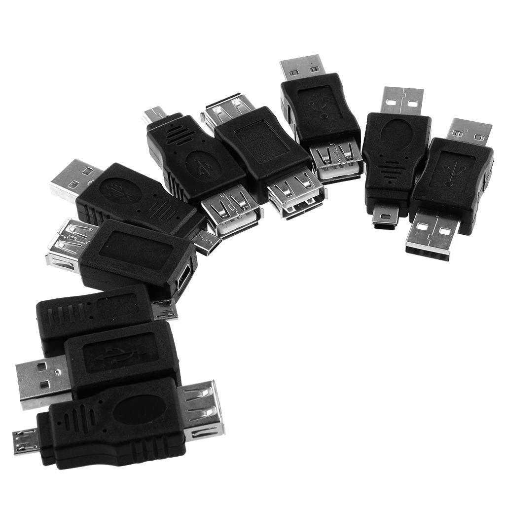 Mini USB 2.0 Adapter Male To Micro Male Female OTG Black
