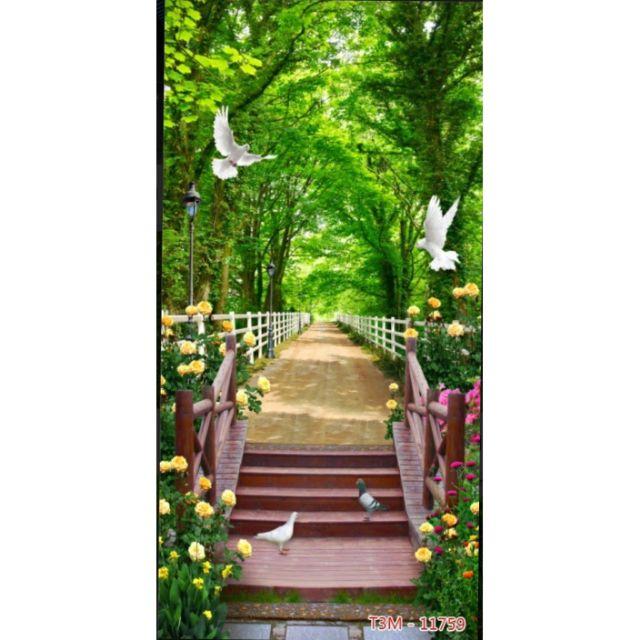 Tranh 3D dán kính 2 mặt 60x150cm