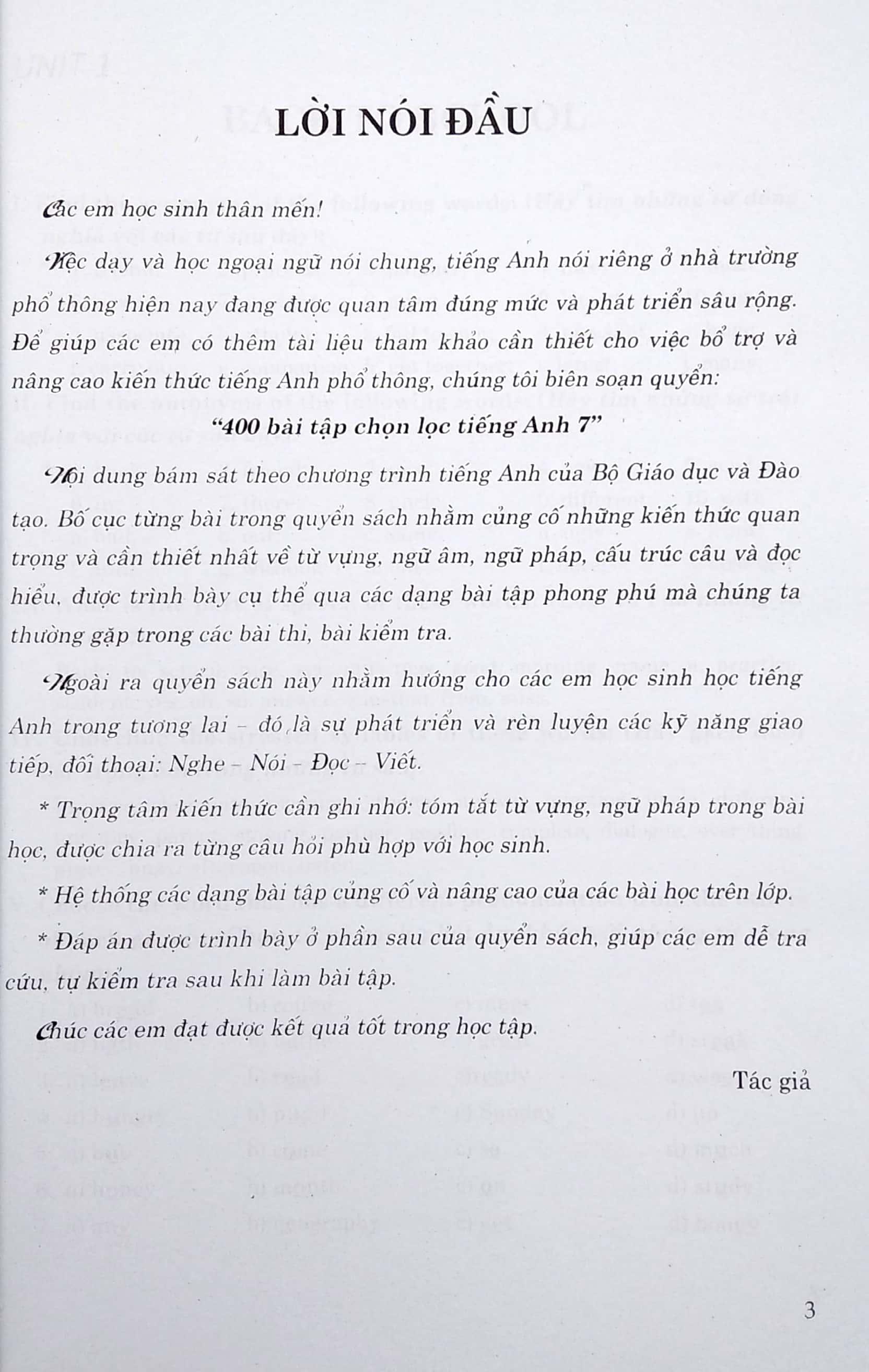 400 Bài Tập Chọn Lọc Tiếng Anh 7 (2020)