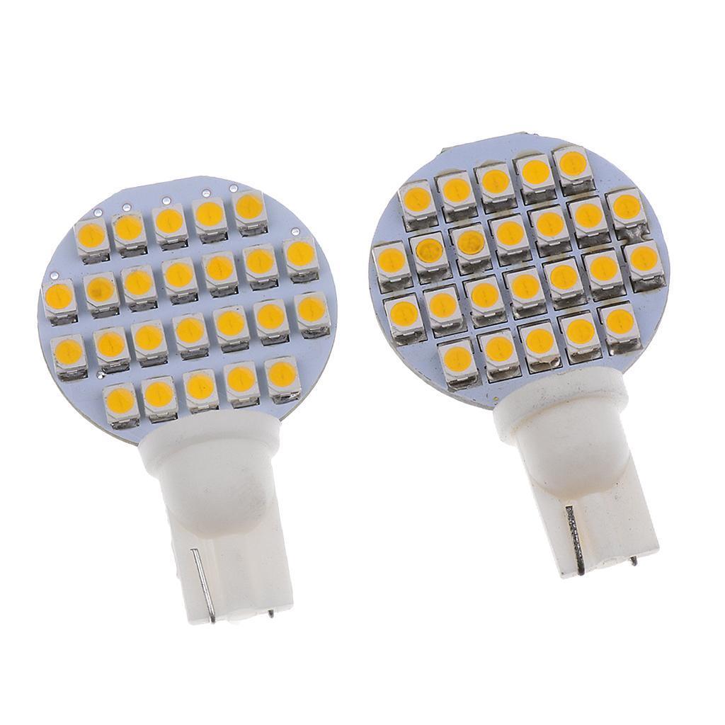 2 Pieces Replacement RV Trailer Interior T10 3528 24SMD LED Bulb Warm White