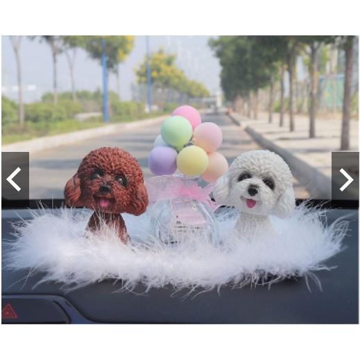 Tượng chó Poodle sang xịn trang trí táp lô xe hơi, bàn làm việc, làm quà tặng cực yêu-Hoàng Đông Shop